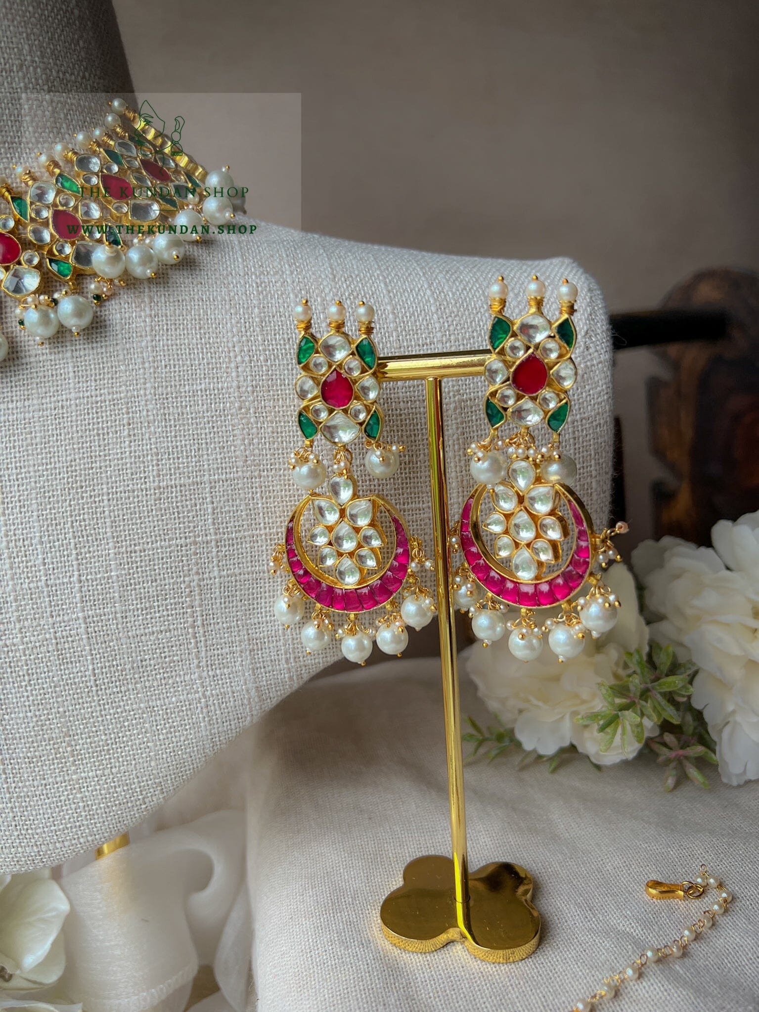 Absorbed in Pink, Green & Kundan Necklace Sets THE KUNDAN SHOP 
