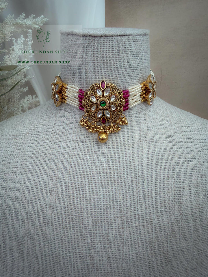 Pretty Theory // Pink &amp; Green Necklace Sets THE KUNDAN SHOP 