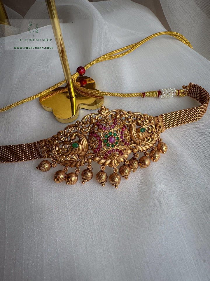 Polished Moornis in Antique // Pink Necklace Sets THE KUNDAN SHOP 