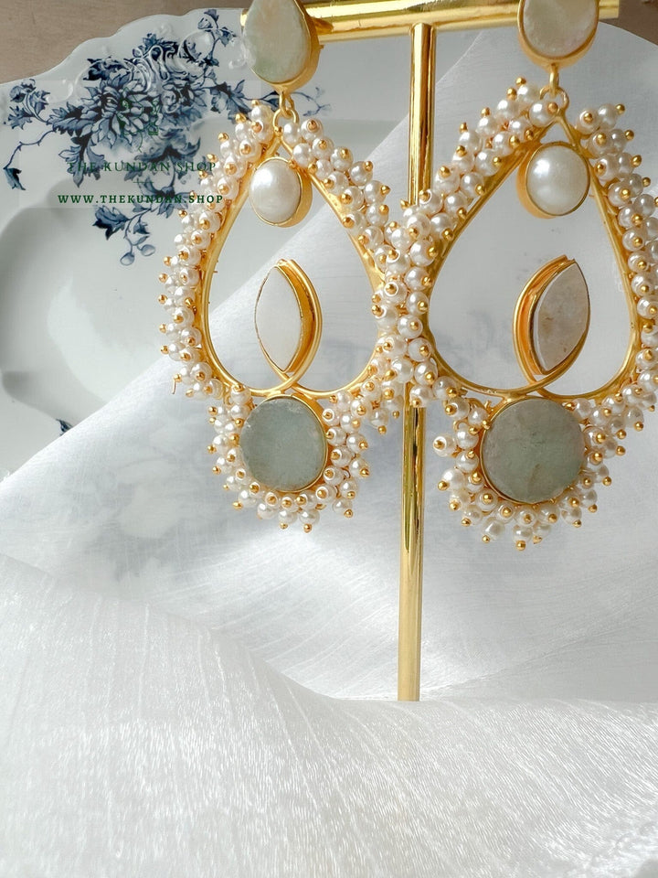 Phrased In Pearl Cluster Earrings THE KUNDAN SHOP 