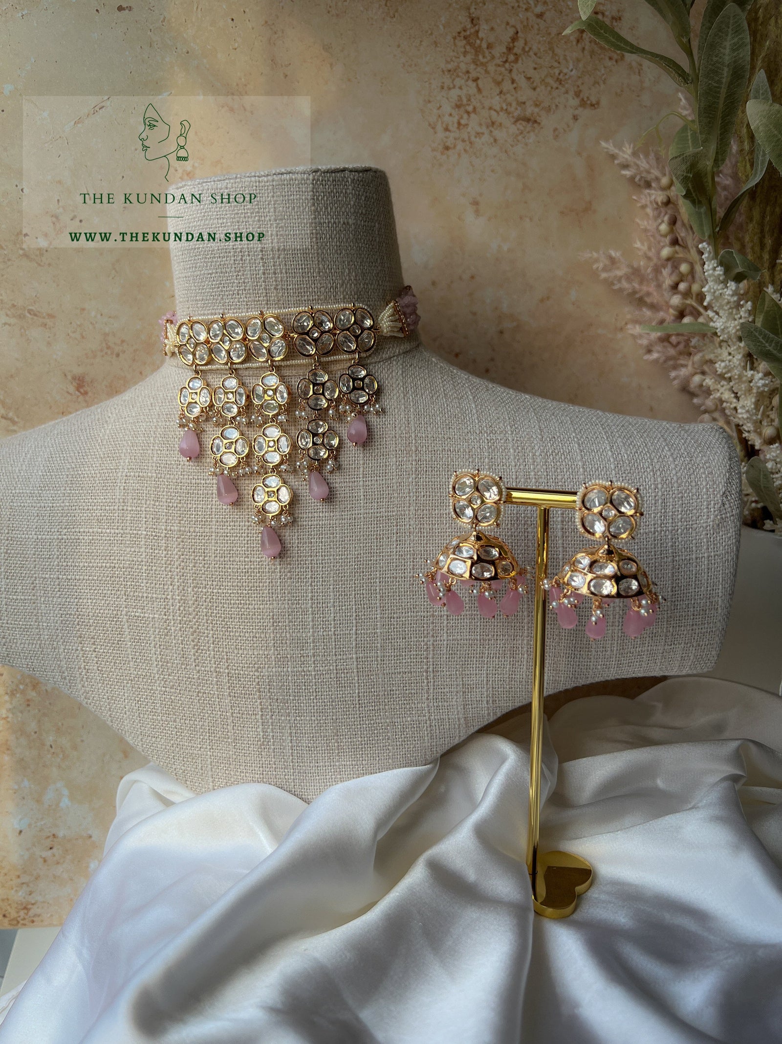 Kundan Drops in Pink Necklace Sets THE KUNDAN SHOP 