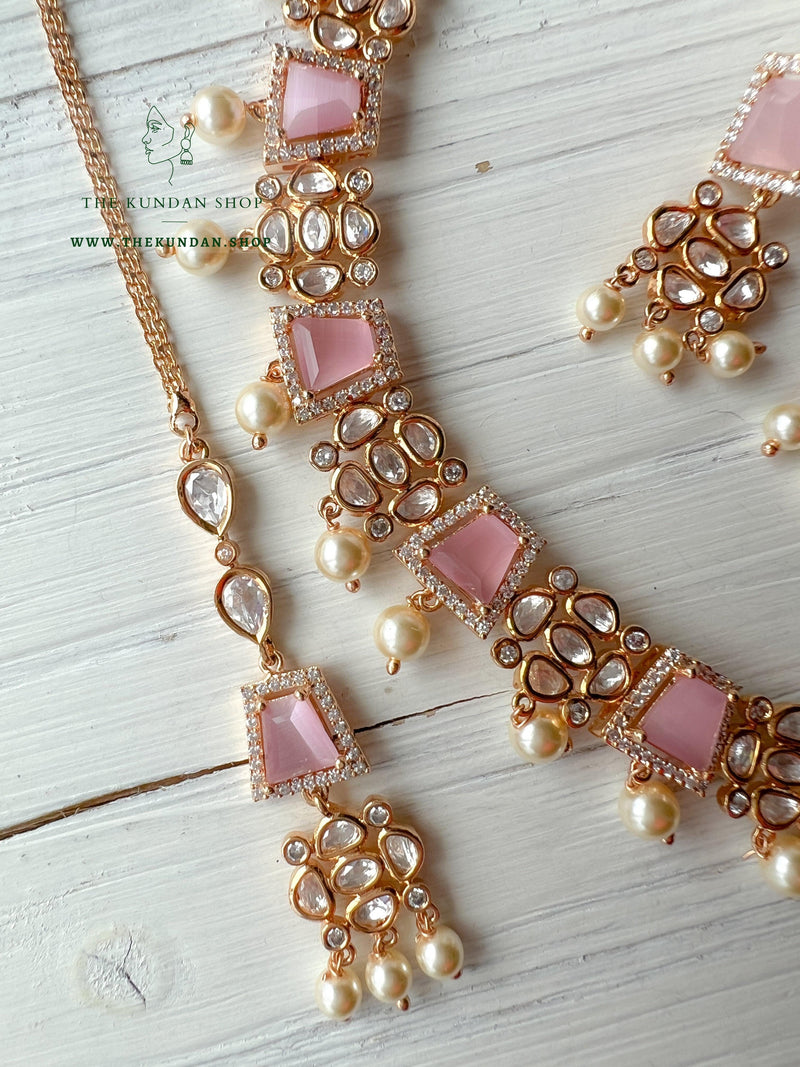 Straight Forward in Pink Necklace Sets THE KUNDAN SHOP 