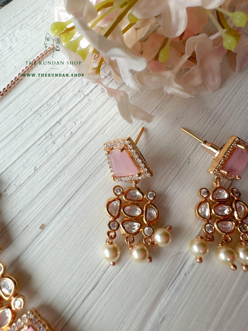 Straight Forward in Pink Necklace Sets THE KUNDAN SHOP 