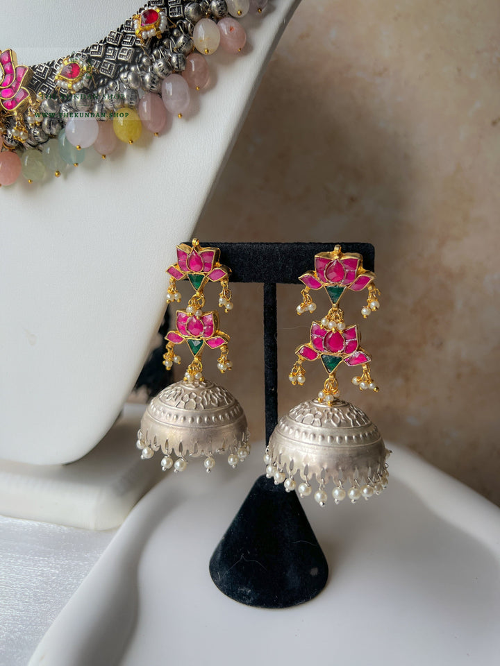 Impossible in Pink & Pastels // Oxidized Silver Necklace Sets THE KUNDAN SHOP 
