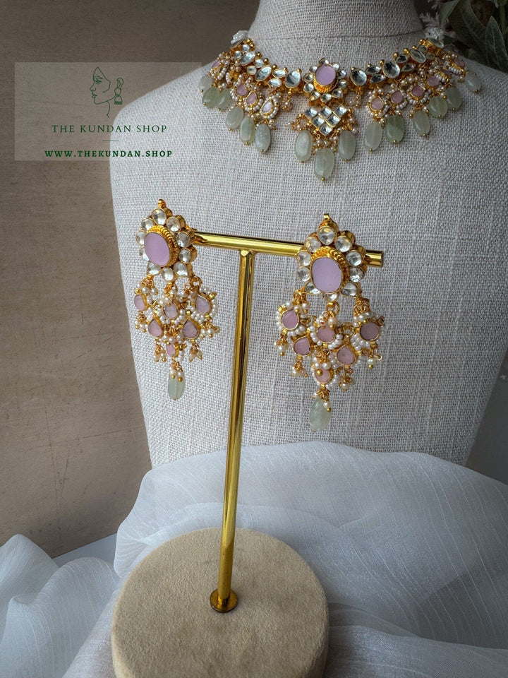 Floral Kundan in Pink & Mint Necklace Sets THE KUNDAN SHOP 