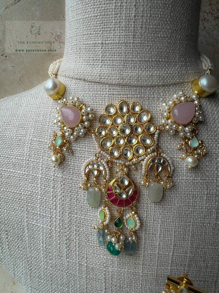 Good Reason in Pink & Mint Necklace Sets THE KUNDAN SHOP 