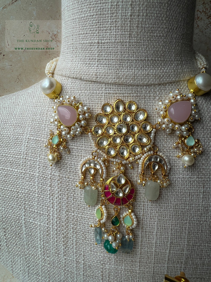 Good Reason in Pink & Mint Necklace Sets THE KUNDAN SHOP 