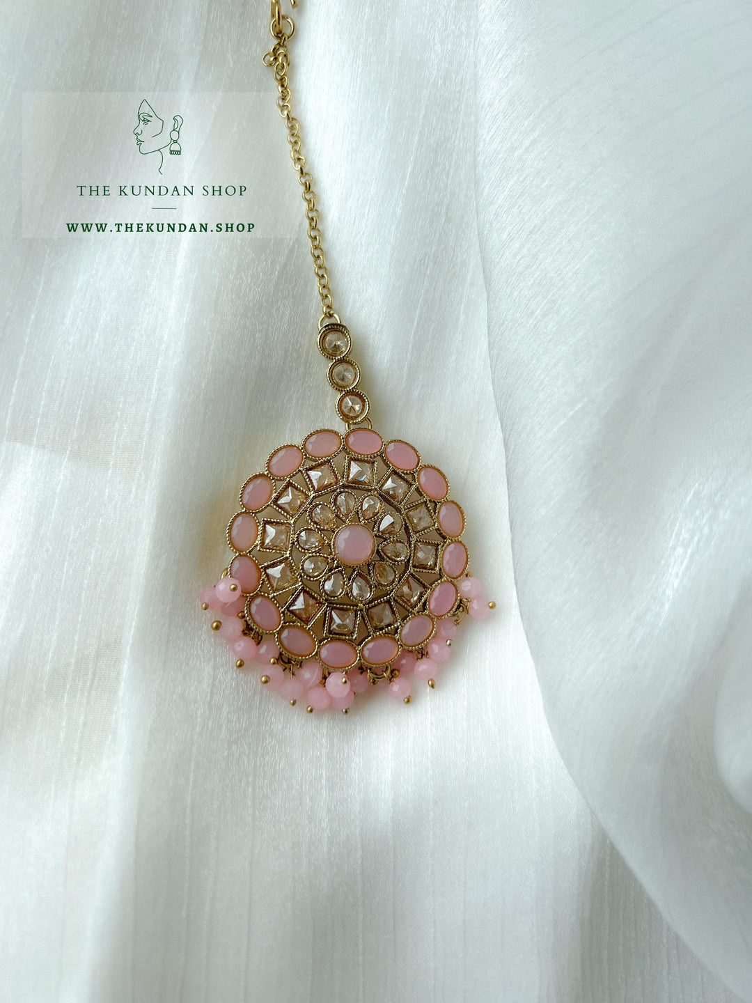 Willing in Pink Earrings + Tikka THE KUNDAN SHOP 