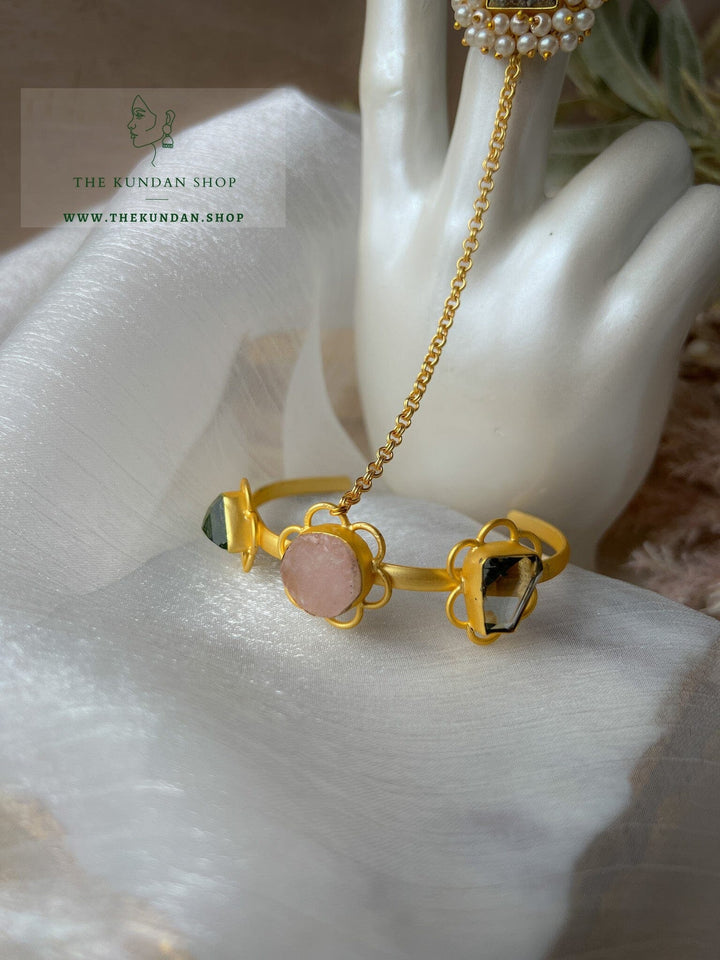 Stones in Light Pink // Bracelet + Ring Combo Bangles THE KUNDAN SHOP 