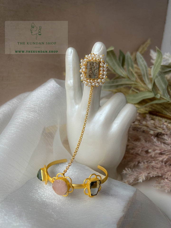 Stones in Light Pink // Bracelet + Ring Combo Bangles THE KUNDAN SHOP 