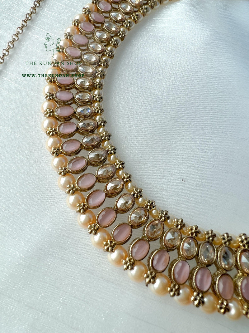 Flushed Polki in Pink Necklace Sets THE KUNDAN SHOP 