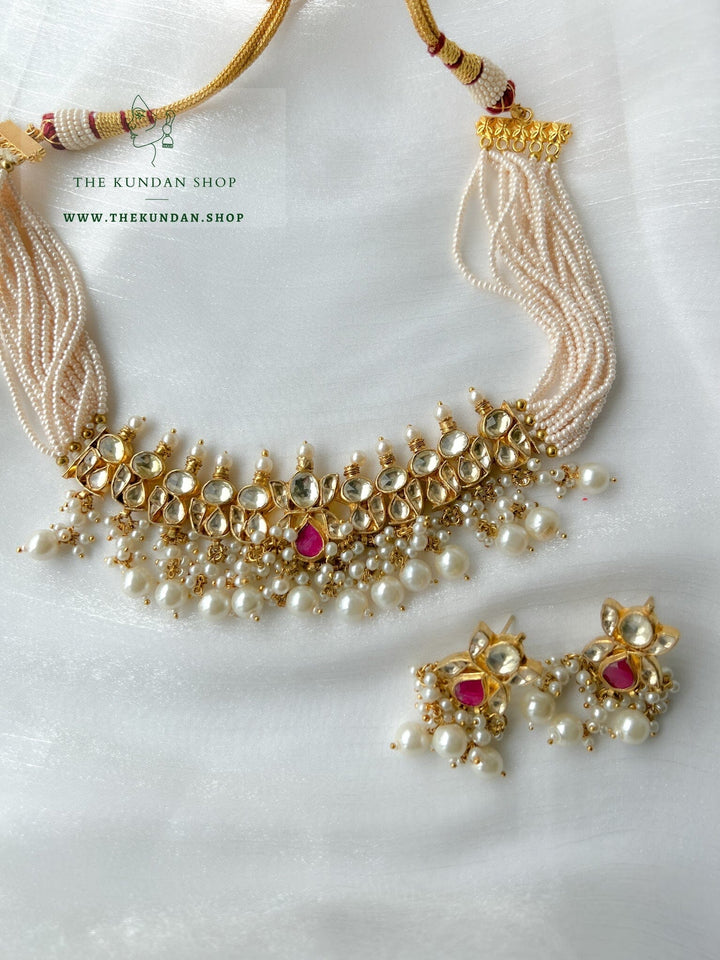 Sweetheart in Pink & Pearl Necklace Sets THE KUNDAN SHOP 