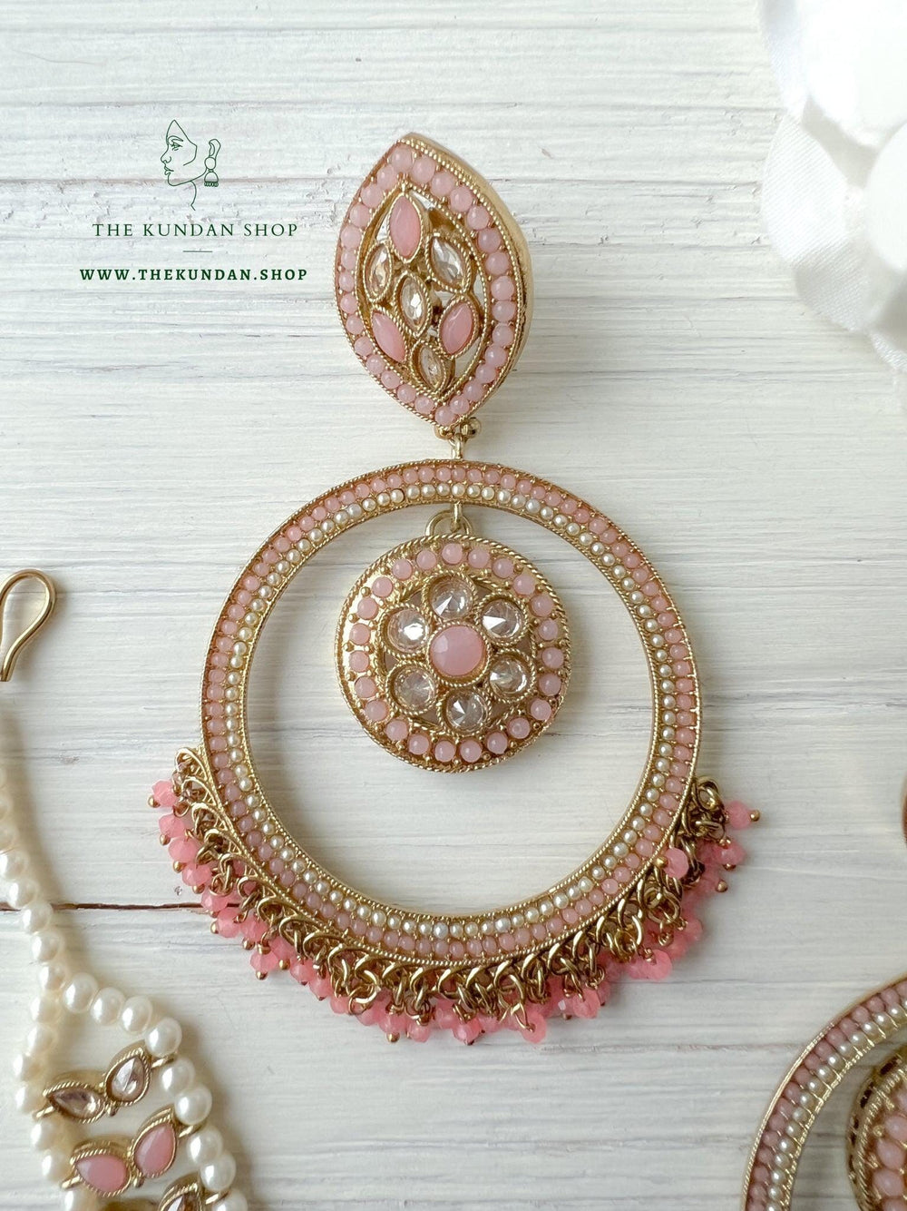 Ardent in Pink Earrings + Tikka THE KUNDAN SHOP 