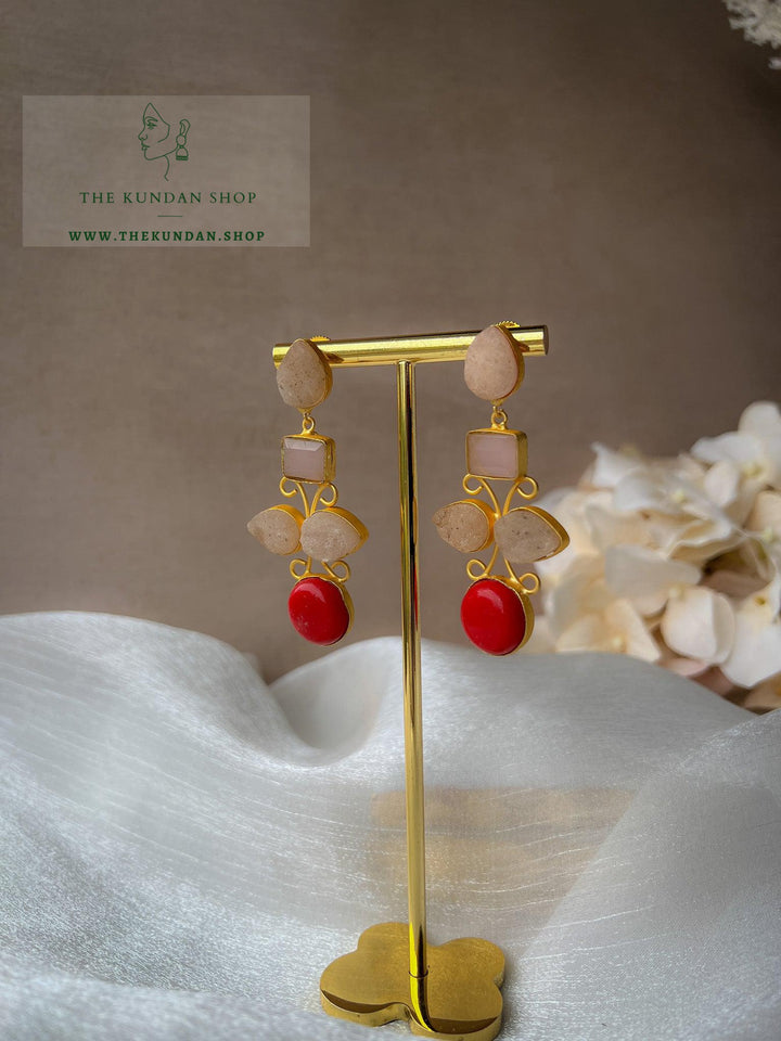 Dual Stone Drops Earrings THE KUNDAN SHOP 
