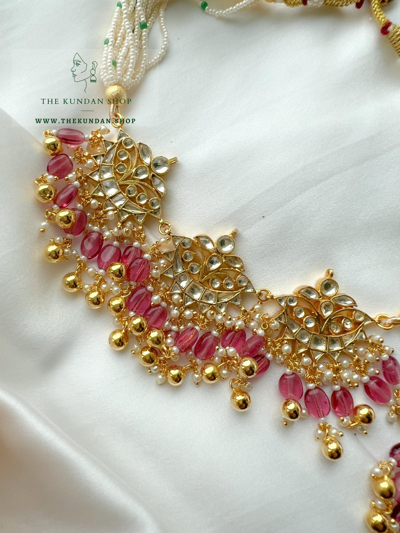 Settled in Ruby Necklace Sets THE KUNDAN SHOP 