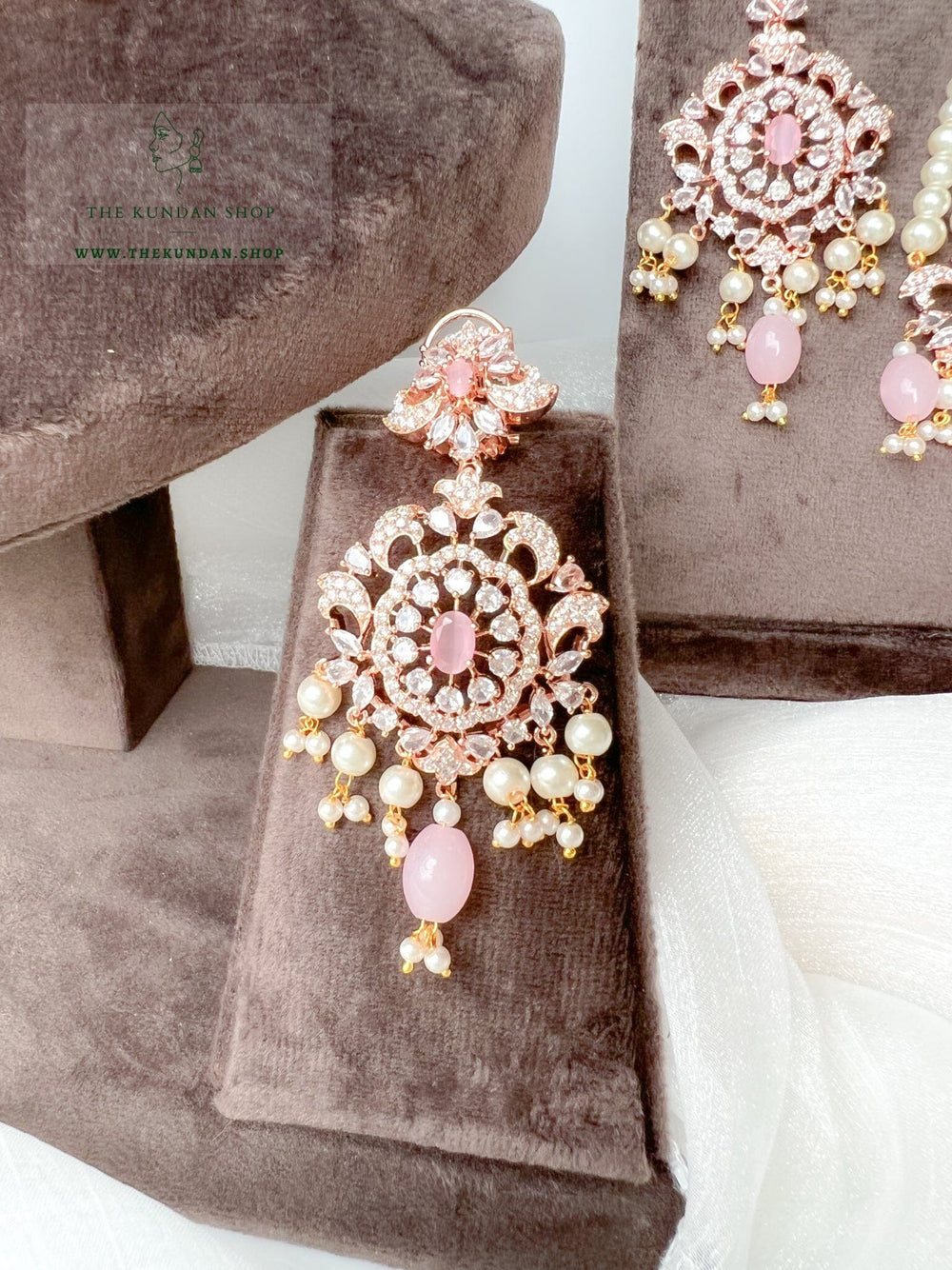 Beauties in Rose Gold & Pink Necklace Sets THE KUNDAN SHOP 