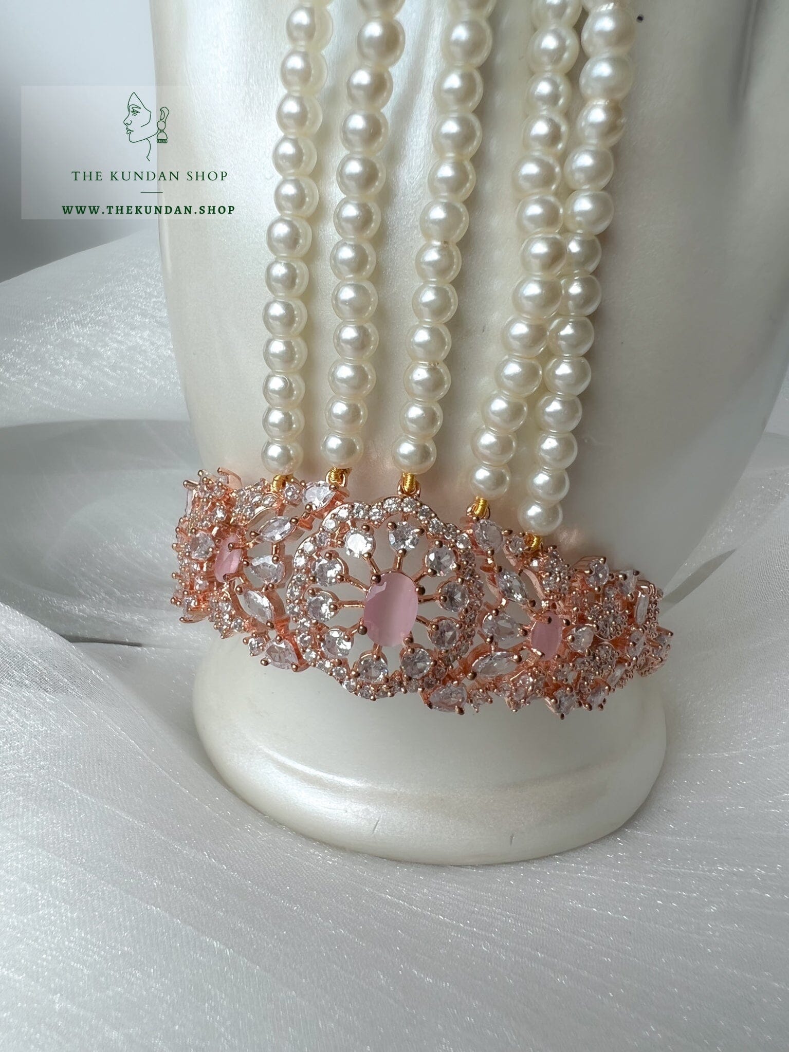 Beauties Hand Piece in Rose Gold & Pink Ring THE KUNDAN SHOP 