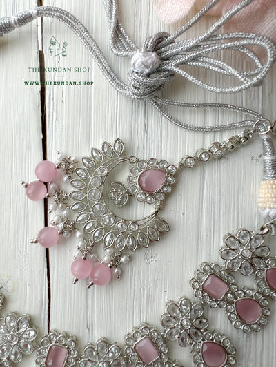 Heavenly Silver in Pink Necklace Sets THE KUNDAN SHOP 