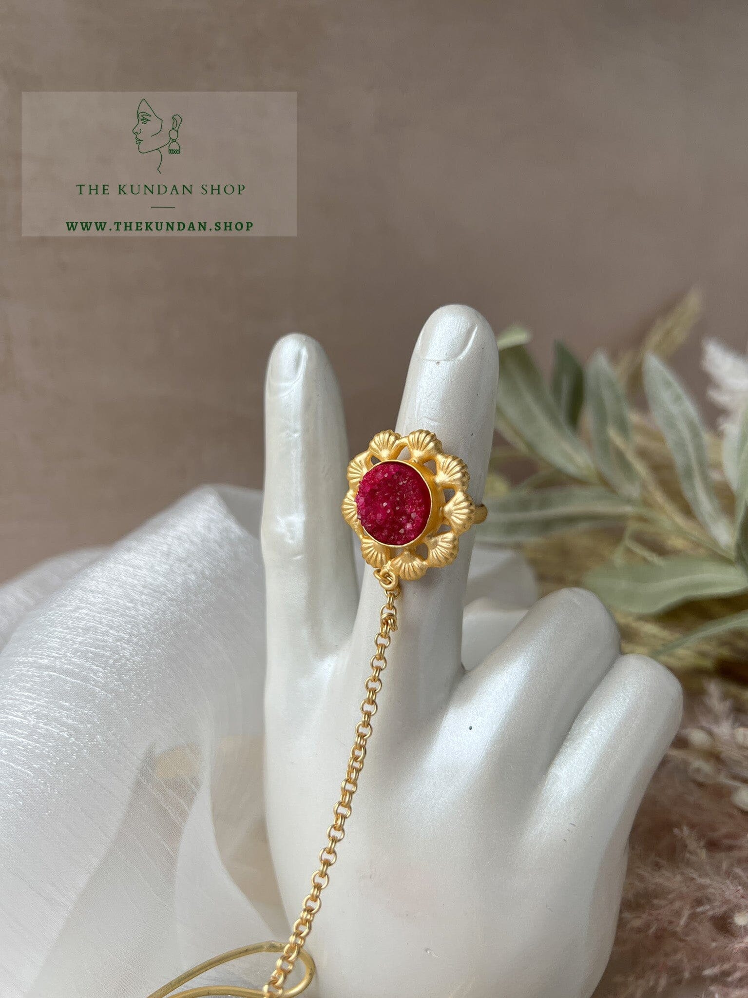 Stones in Pink // Bracelet + Ring Combo Bangles THE KUNDAN SHOP 