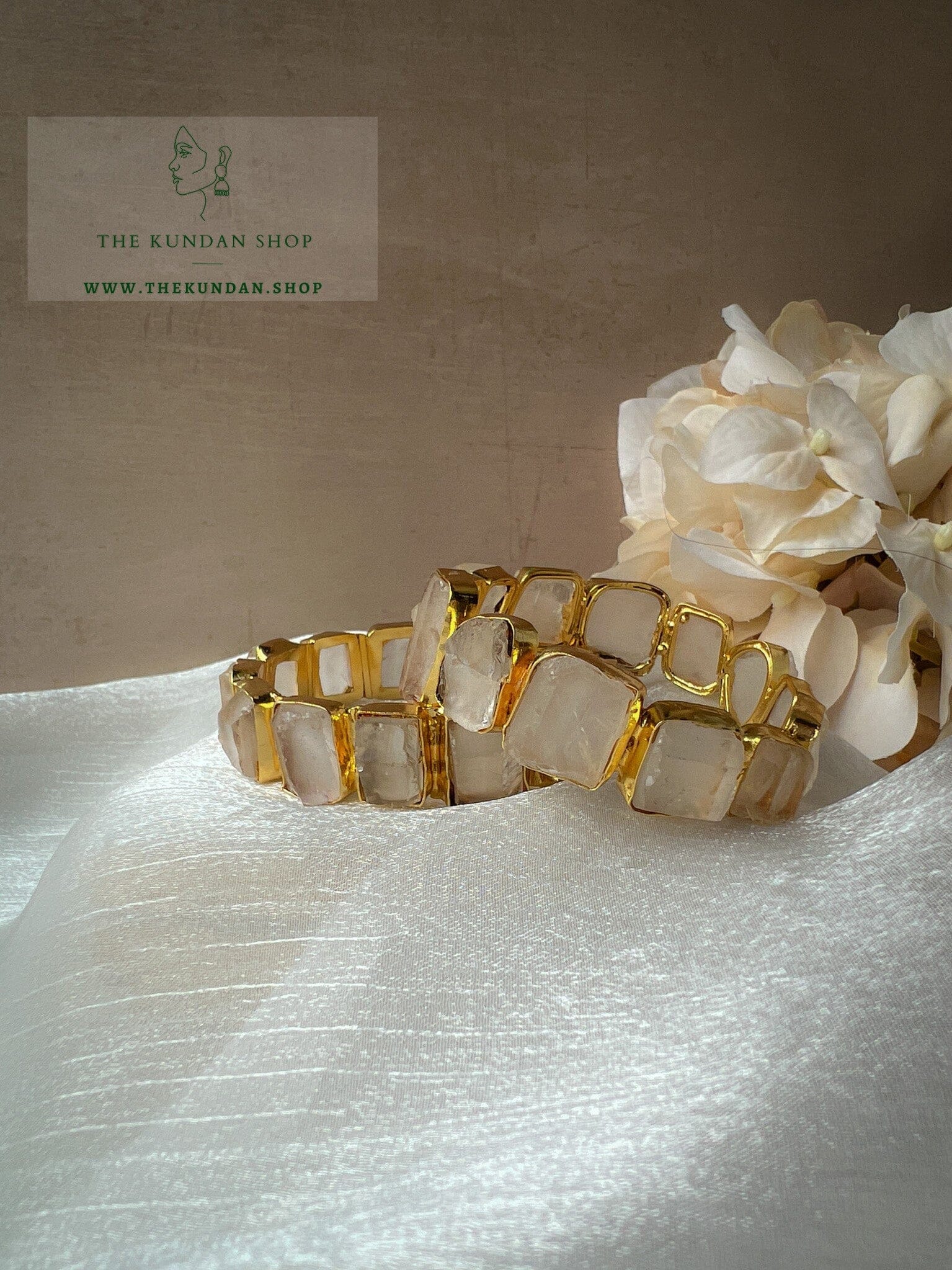 Rose Stone Bangle Bangles THE KUNDAN SHOP 