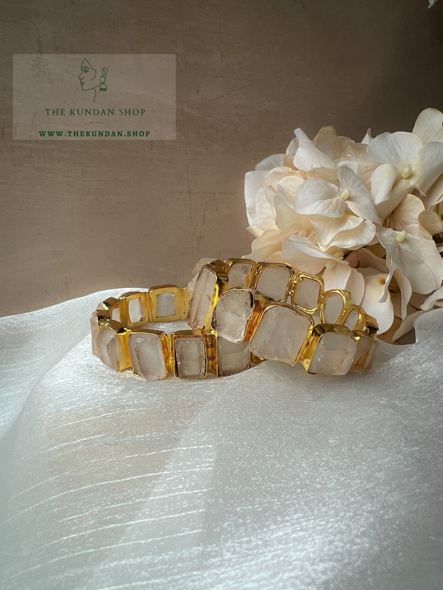 Rose Stone Bangle Bangles THE KUNDAN SHOP 