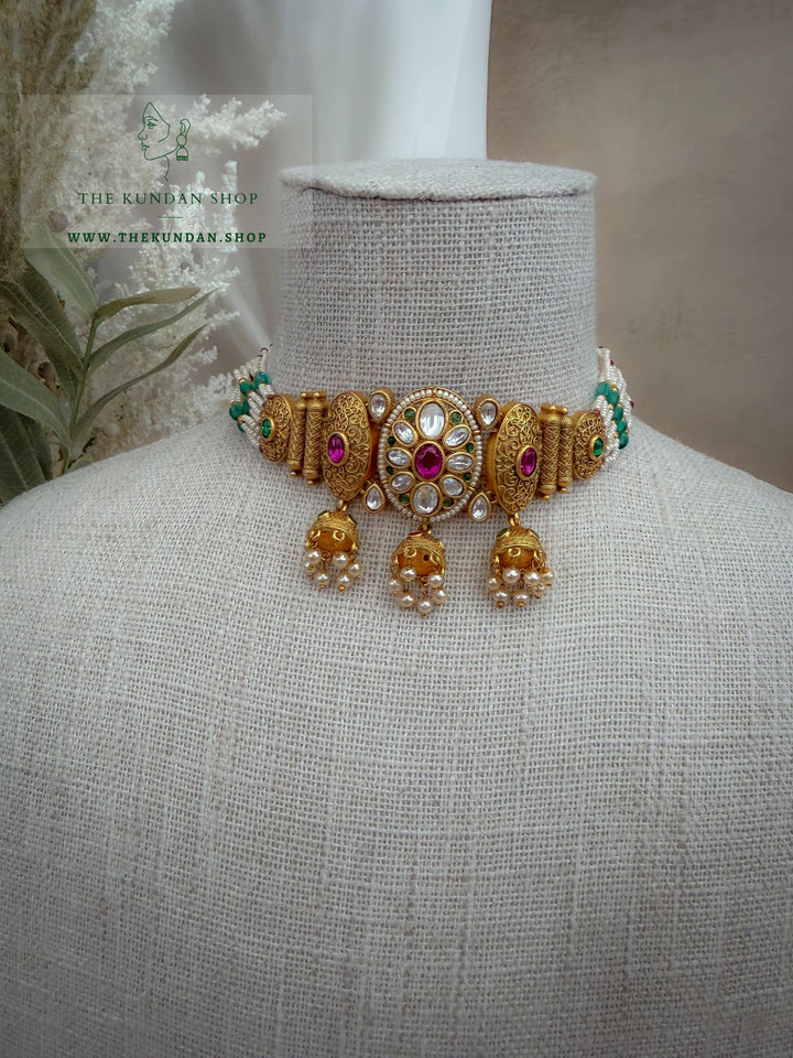 Call It Fate // Pink &amp; Green Necklace Sets THE KUNDAN SHOP 