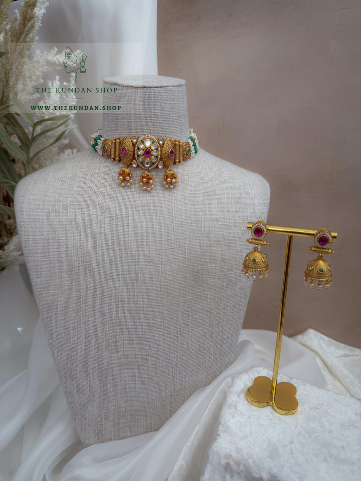 Call It Fate // Pink &amp; Green Necklace Sets THE KUNDAN SHOP 