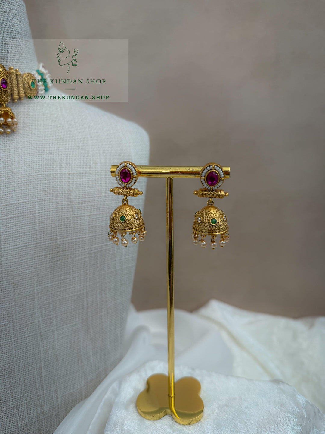 Call It Fate // Pink &amp; Green Necklace Sets THE KUNDAN SHOP 