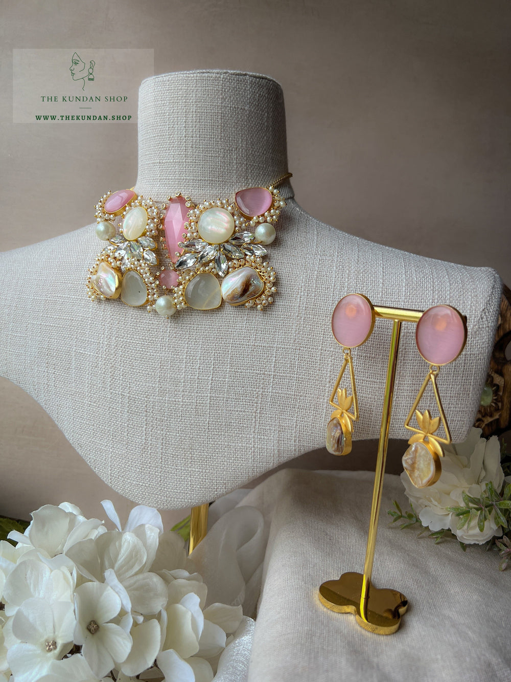 Impeccable Pink & Pearl Necklace Sets THE KUNDAN SHOP 
