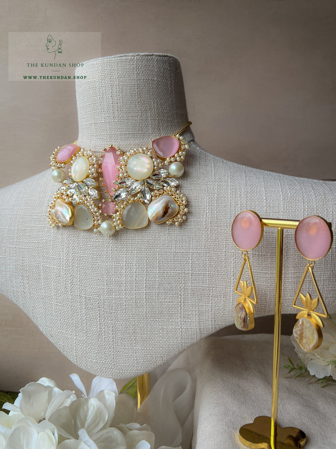 Impeccable Pink & Pearl Necklace Sets THE KUNDAN SHOP 