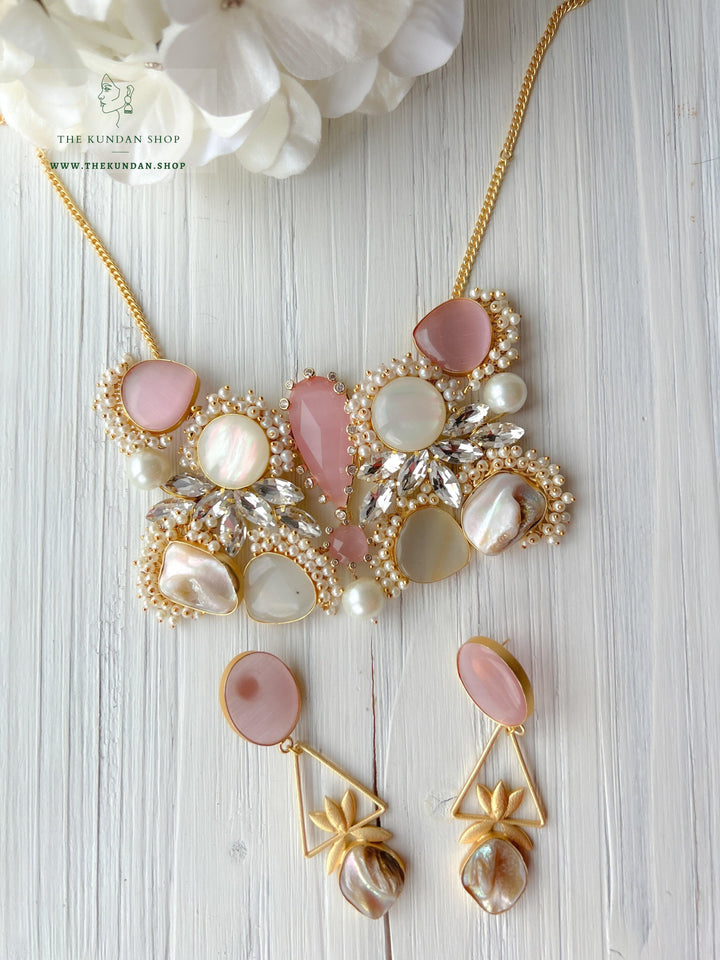 Impeccable Pink & Pearl Necklace Sets THE KUNDAN SHOP 