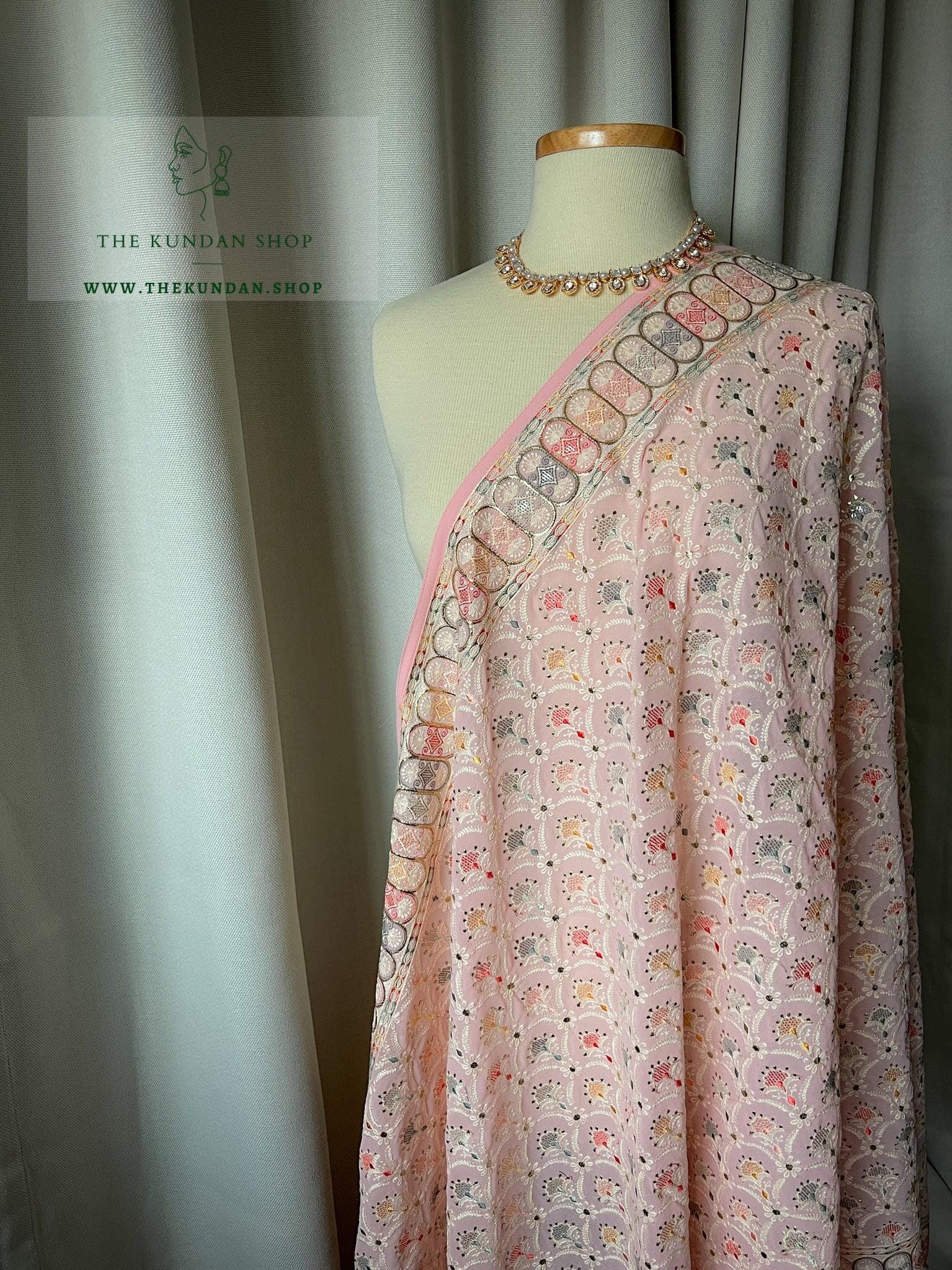 Matched Pastels in Pink Dupatta THE KUNDAN SHOP 