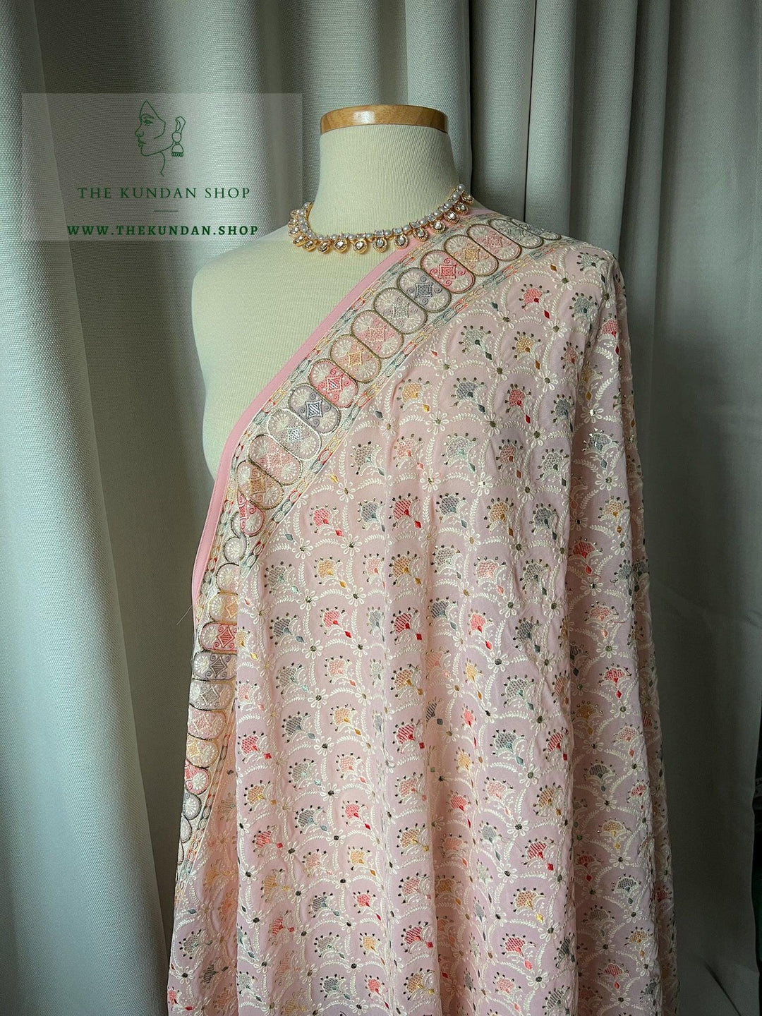 Matched Pastels in Pink Dupatta THE KUNDAN SHOP 
