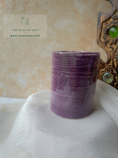Velvet Bangles in Plum Purple Bangles THE KUNDAN SHOP 