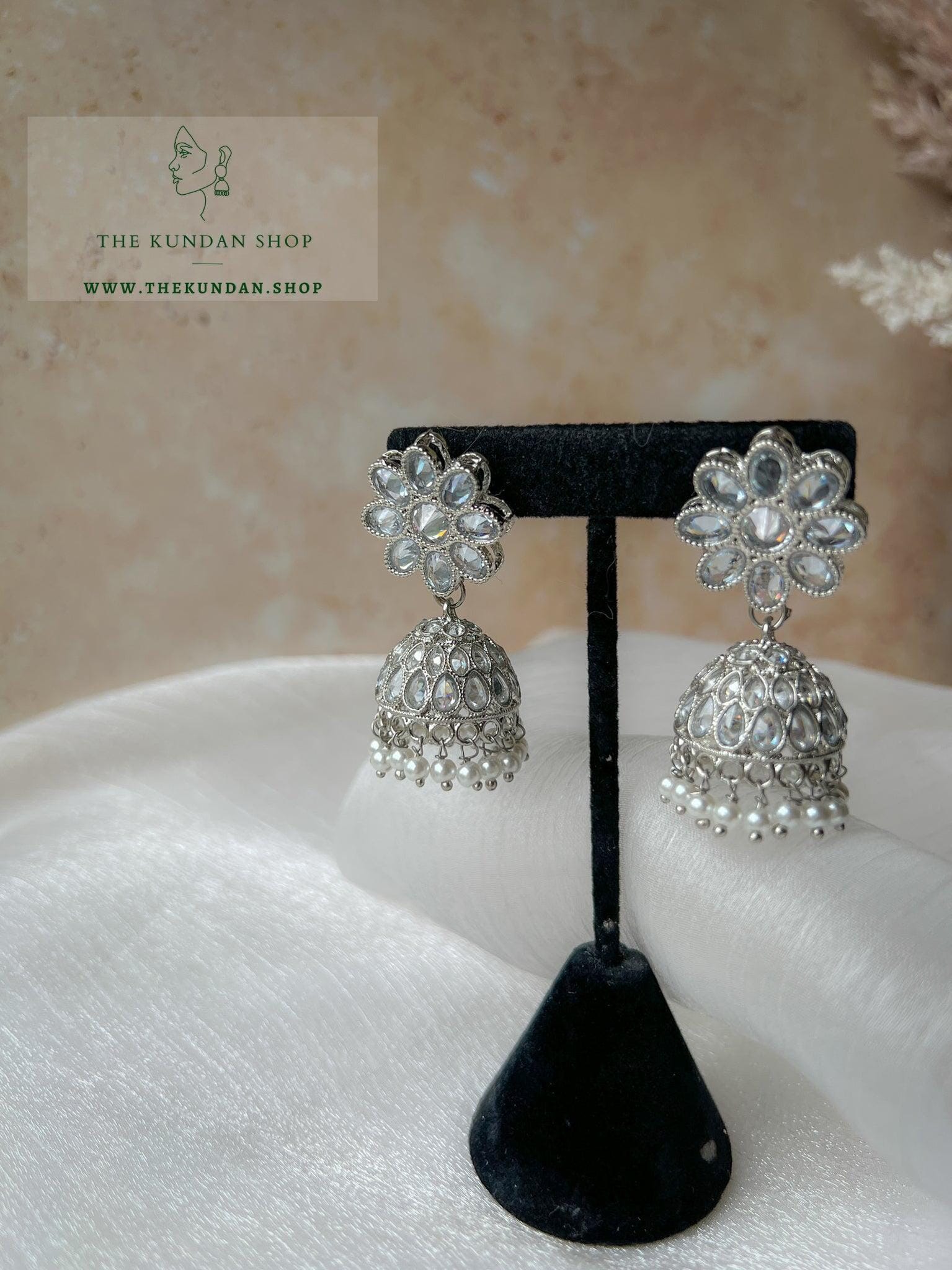 Petal Jhumkis in Polki Earrings THE KUNDAN SHOP 