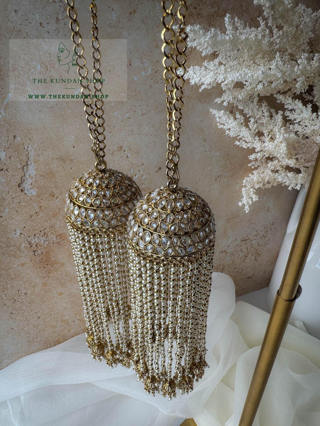 Pearl String &amp; Jhumkis // Kaleeray Kaleeray THE KUNDAN SHOP 