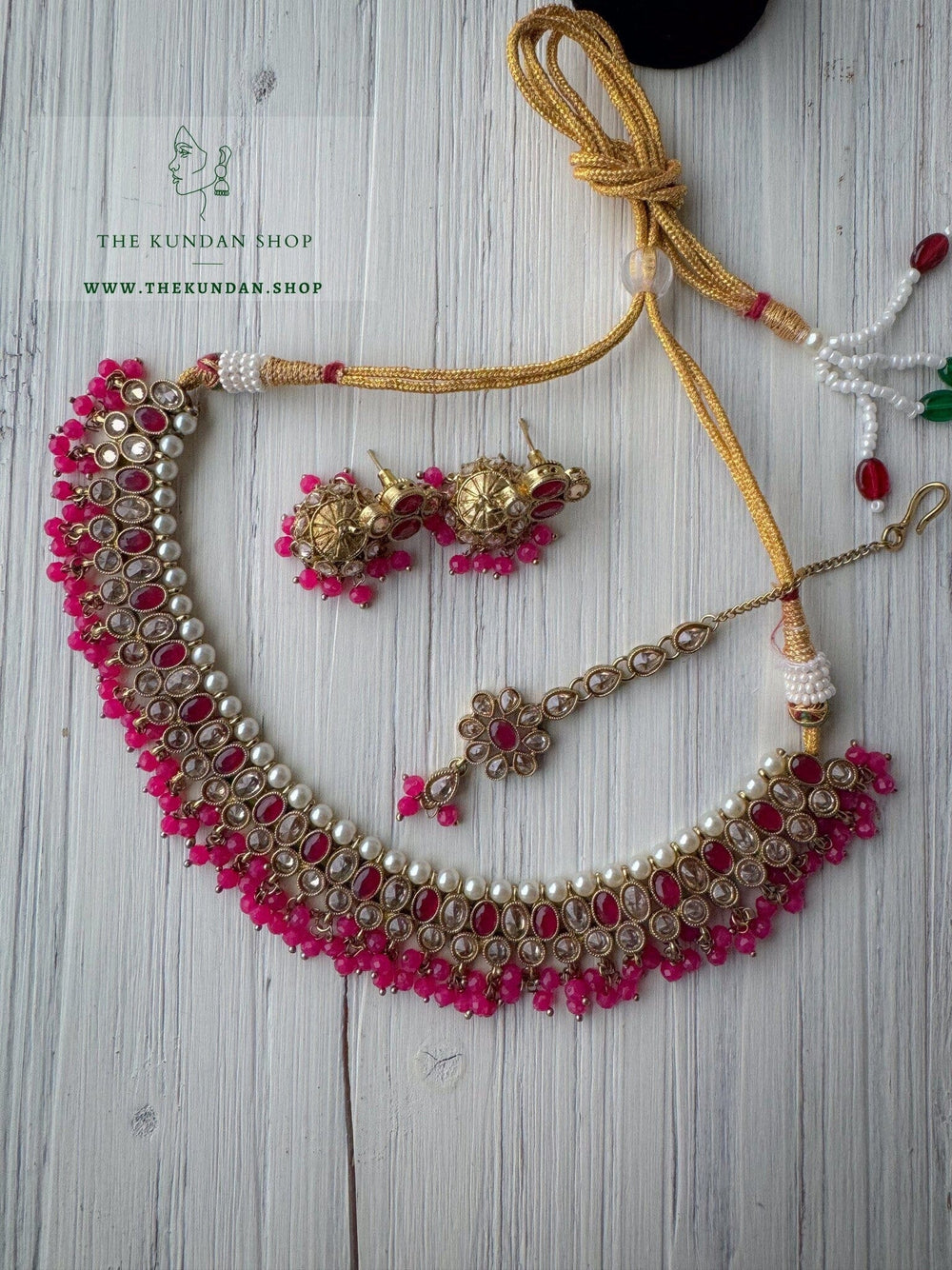 Staying Within Necklace Sets THE KUNDAN SHOP Pink 