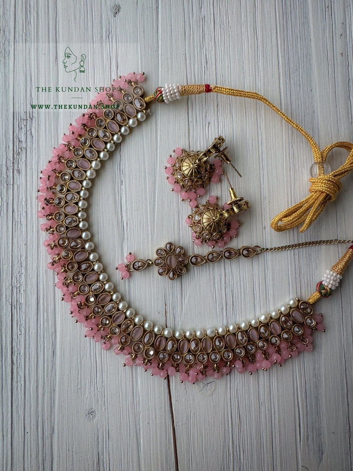 Staying Within Necklace Sets THE KUNDAN SHOP Light Pink 