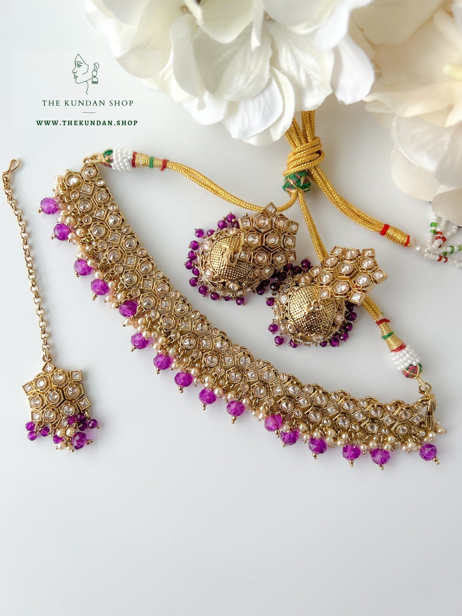 Keeper in Purple Necklace Sets THE KUNDAN SHOP 