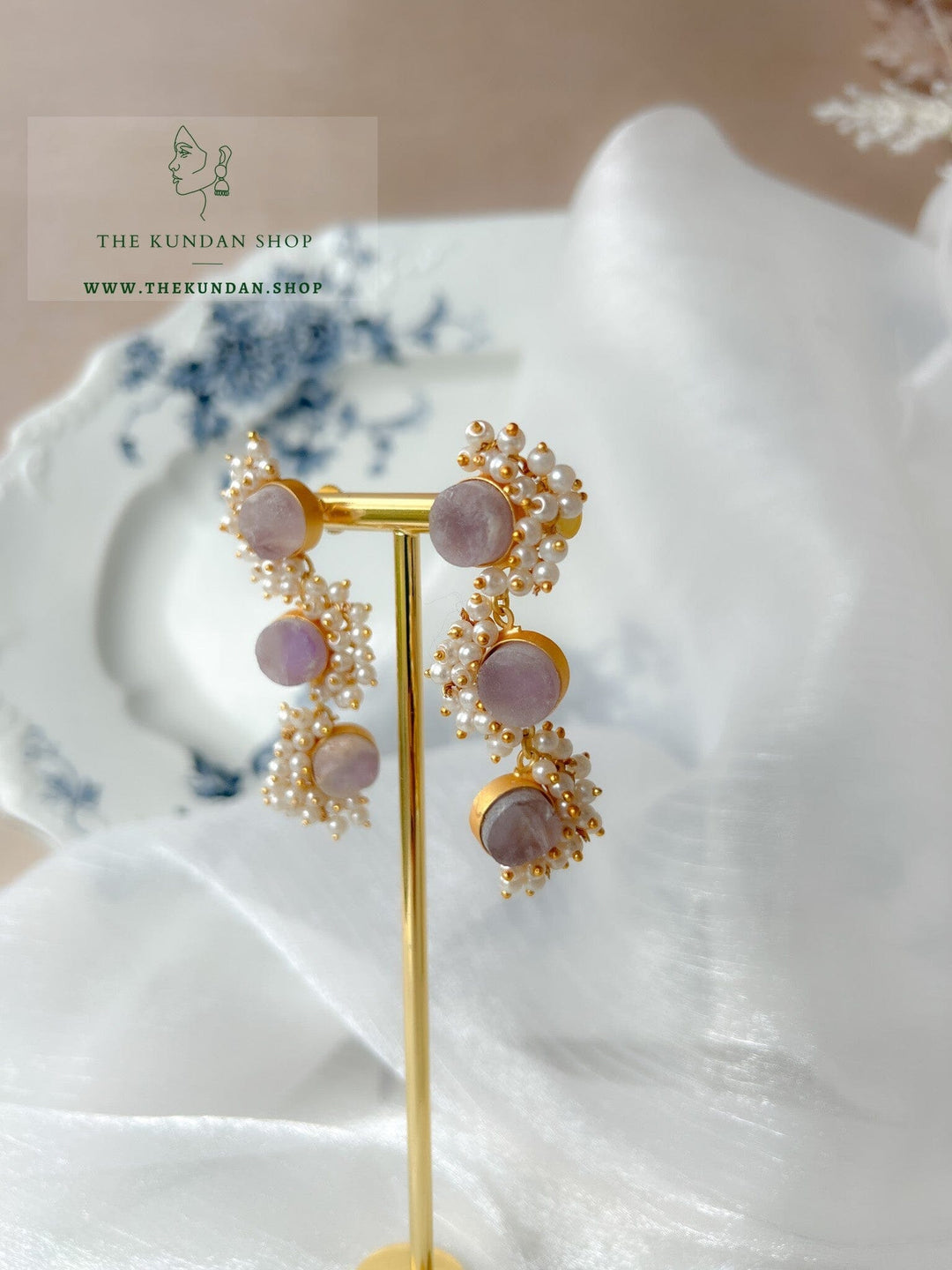 No Different in Lavender Earrings THE KUNDAN SHOP 