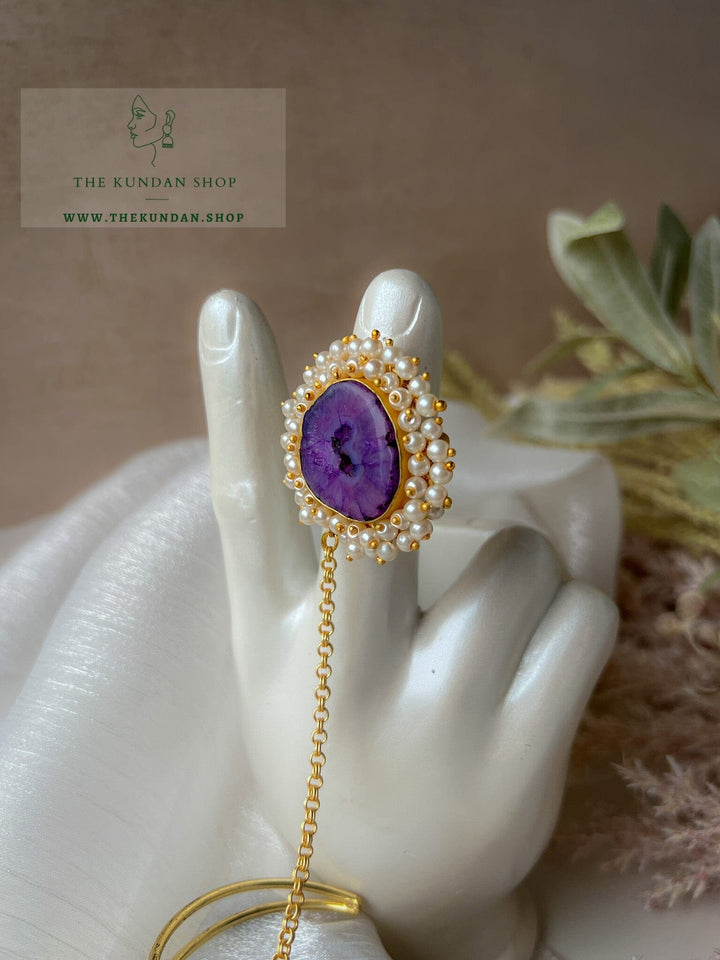 Stones in Purple // Bracelet + Ring Combo Bangles THE KUNDAN SHOP 
