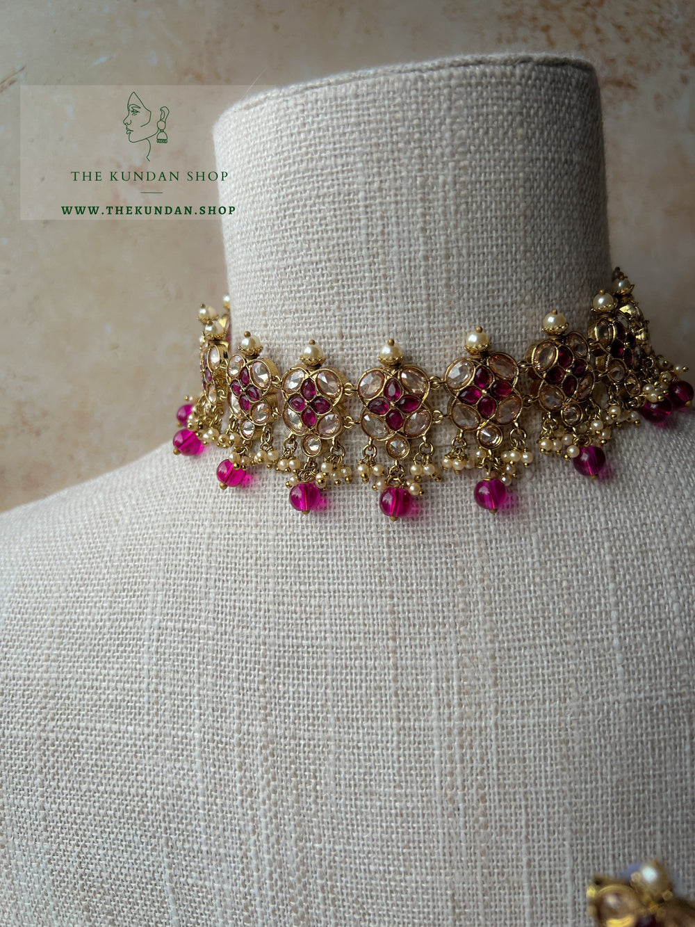 Rescued Floral in Purple & Pearl Necklace Sets THE KUNDAN SHOP 