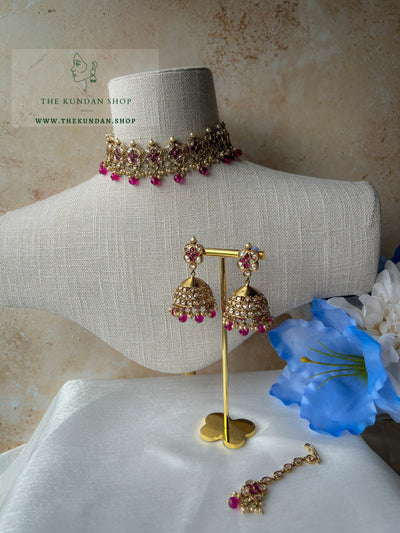 Rescued Floral in Purple & Pearl Necklace Sets THE KUNDAN SHOP 