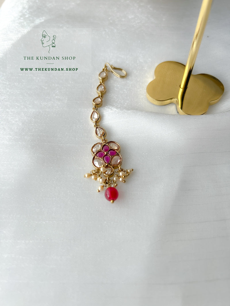 Rescued Floral in Purple-Dark Pink Necklace Sets THE KUNDAN SHOP 