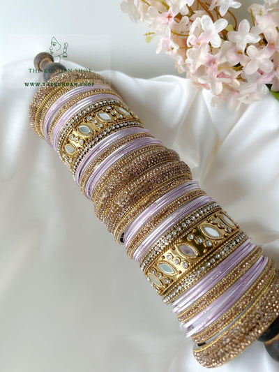 Marquee Sheesha Bangles in Purple Pink Bangles THE KUNDAN SHOP 