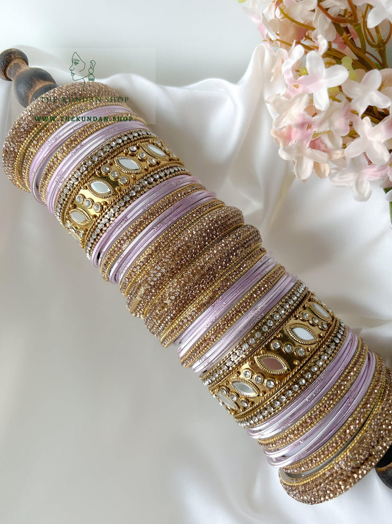 Marquee Sheesha Bangles in Purple Pink Bangles THE KUNDAN SHOP 