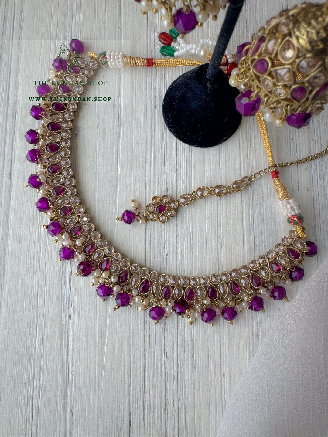 Saving Grace in Purple Necklace Sets THE KUNDAN SHOP 