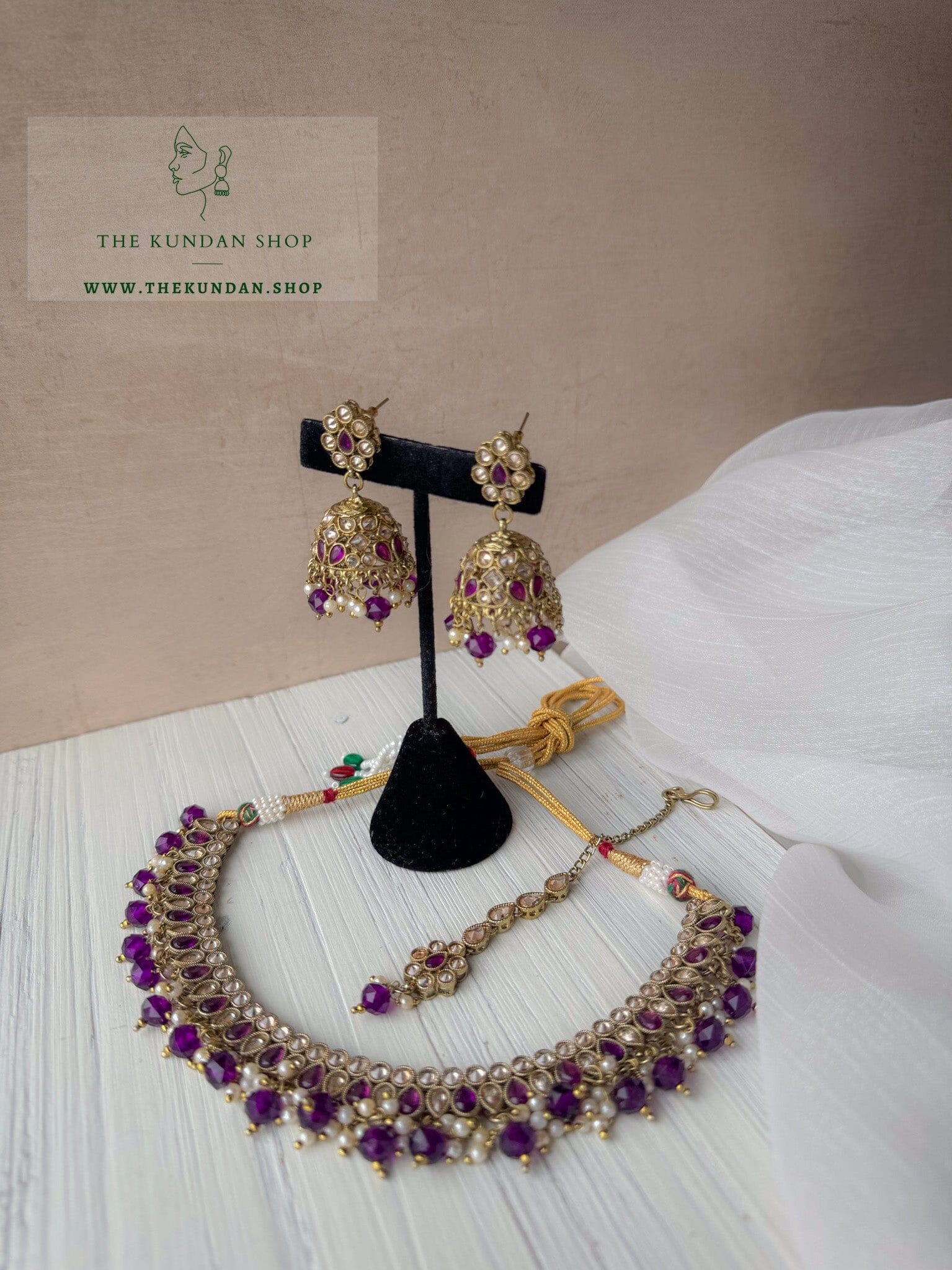 Saving Grace in Purple Necklace Sets THE KUNDAN SHOP 