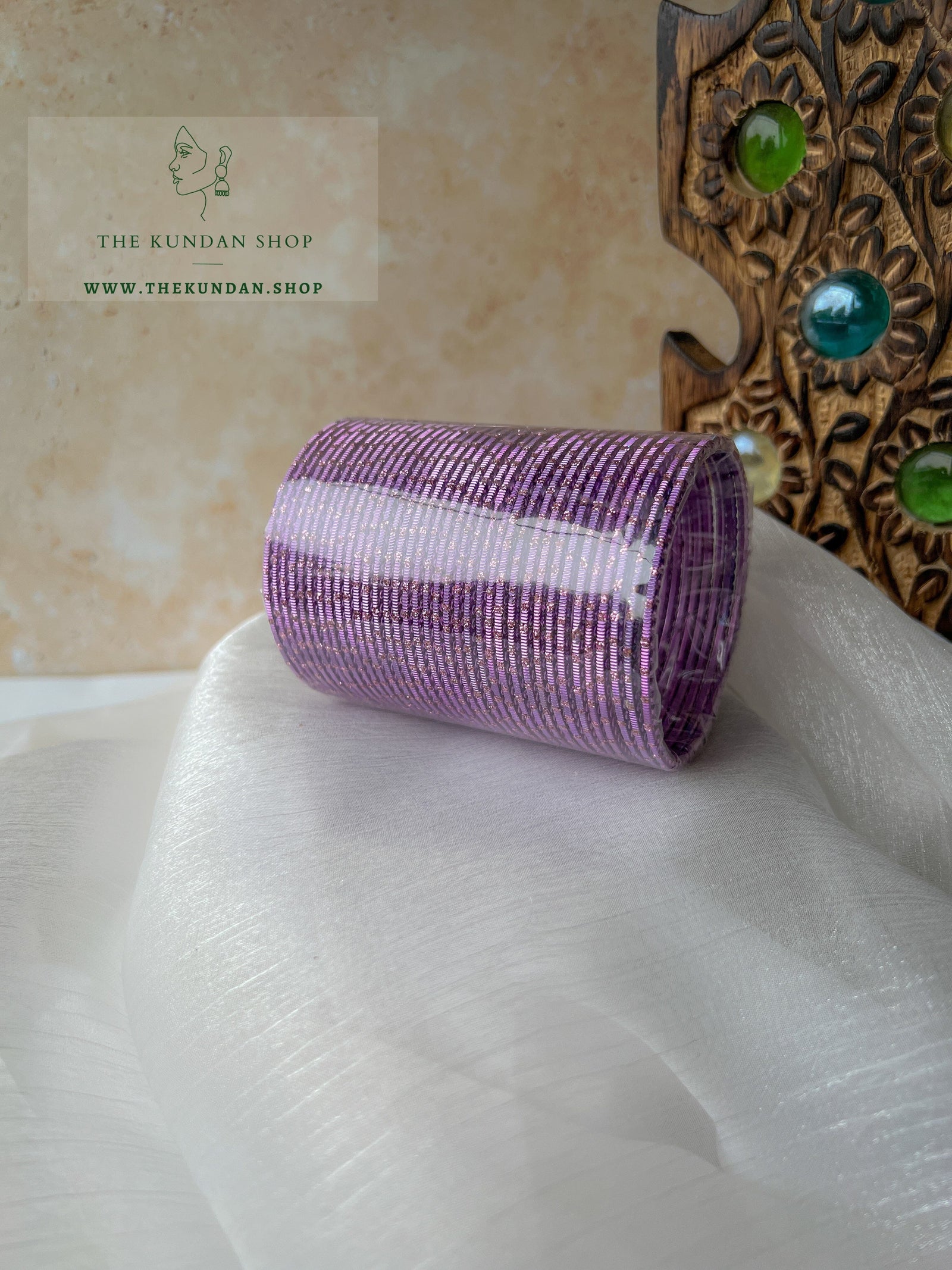 Sparkle & Sheen Bangles in Royal Purple Bangles THE KUNDAN SHOP 
