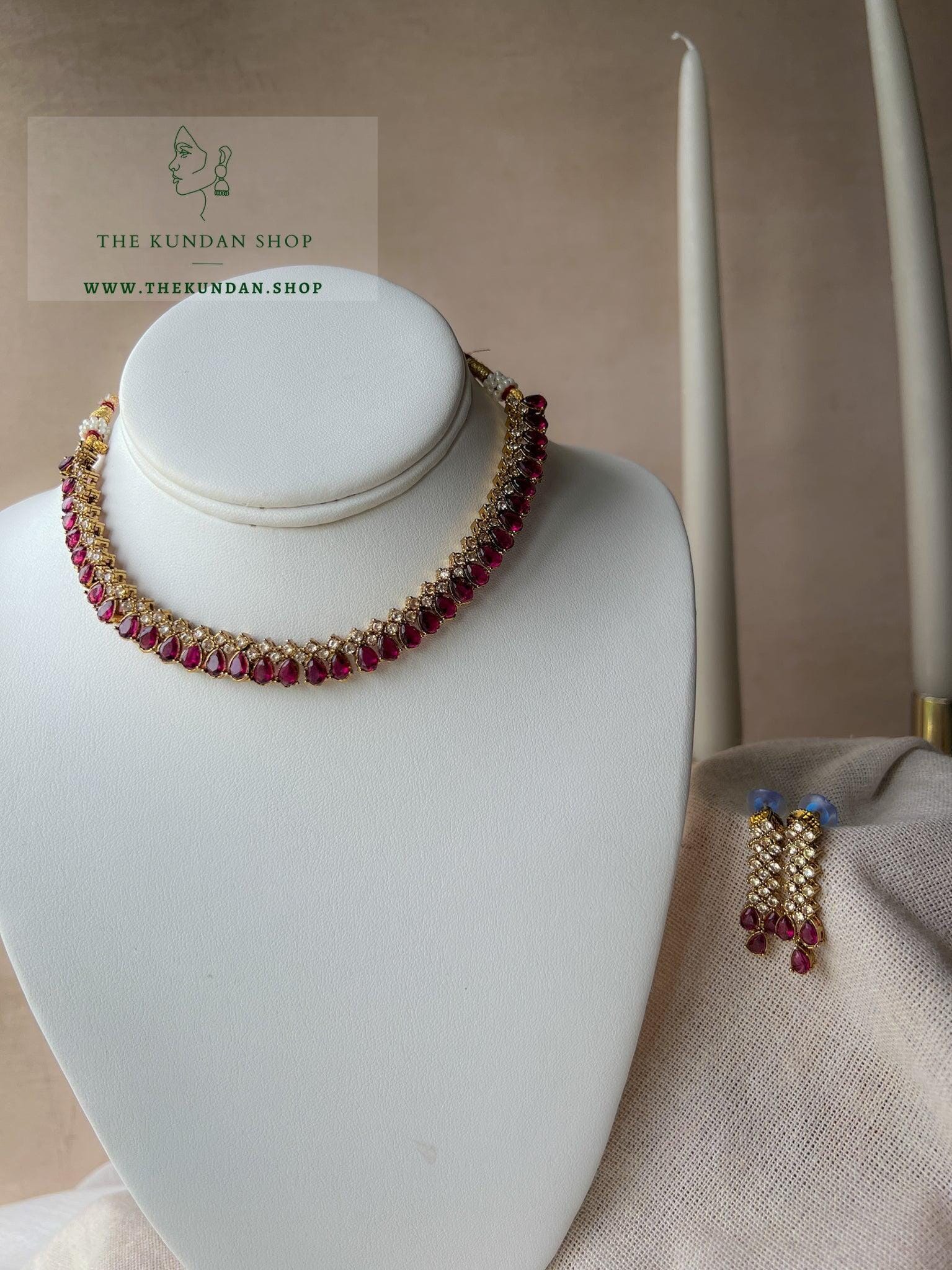 Nominal Polki in Purple Necklace Sets THE KUNDAN SHOP 